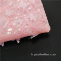 Tissu rose à paillettes de luxe multicolore